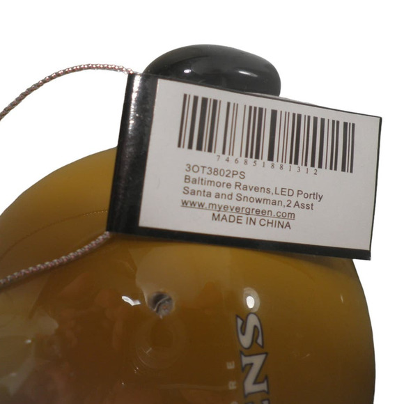 Baltimore Ravens NFL Licensed LED Santa and Snowman Christmas Ornaments - Picture 9 of 12